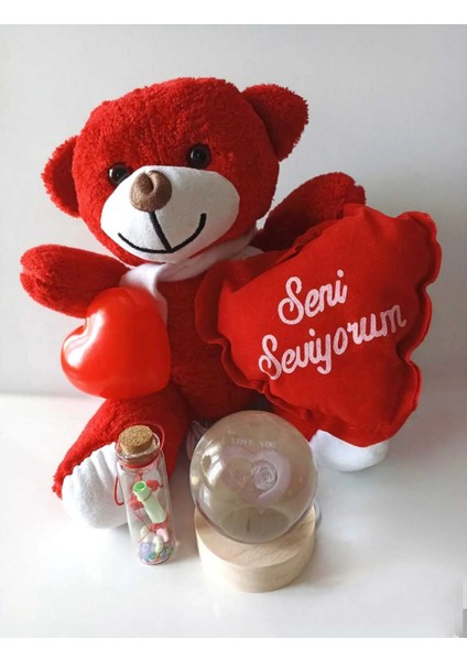 Sevgililer Günü Doğum Günü Yıldönümü Yılbaşı Sevgiliye Hediye Peluş Ayı Işıklı Küre Ledli fiyatları