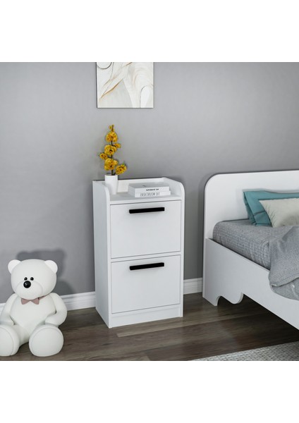 Luses 2 Çekmeceli Modern Tasarım Genç Odası Komodin, Beyaz - Luses fiyatları