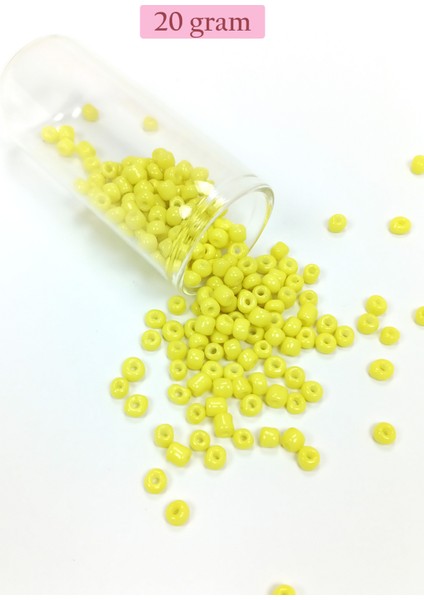 Dökme Cam Kum Boncuk Büyük Boy (6/0) 4 mm - 4 Renk - Toplam 80 Gram - BNC411