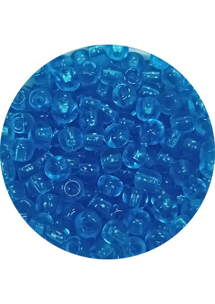 Dökme Cam Kum Boncuk (8/0) 3 mm - 20 Gram - Şeffaf Deniz Mavi - BNC180