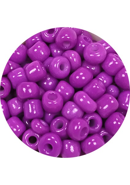 Dökme Cam Kum Boncuk Büyük Boy (6/0) 4 mm - 60 Gram - Koyu Eflatun - BNC123