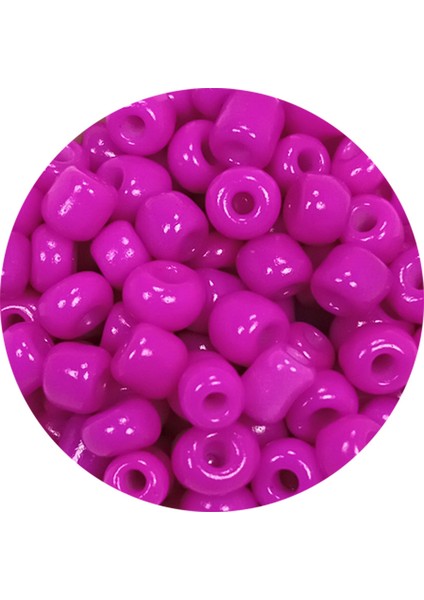 Dökme Cam Kum Boncuk Büyük Boy (6/0) 4 mm - 60 Gram - Fuşya - BNC135