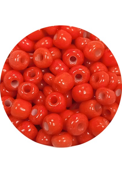 Dökme Cam Kum Boncuk Büyük Boy (6/0) 4 mm - 60 Gram - Turuncu - BNC137
