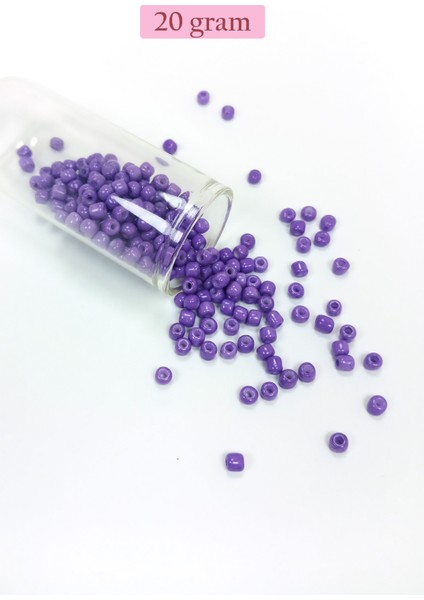 Dökme Cam Kum Boncuk Büyük Boy (6/0) 4 mm - 4 Renk - Toplam 80 Gram - BNC409