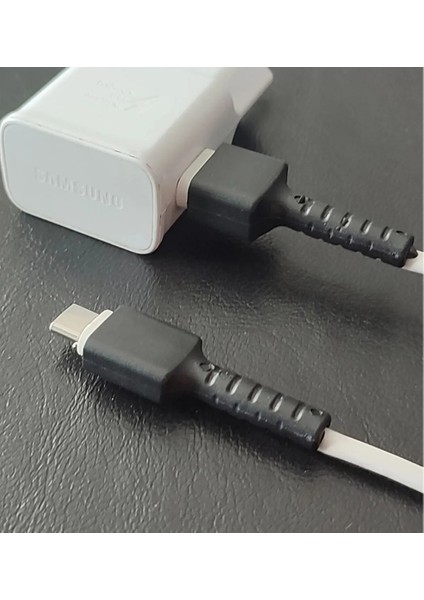 Kablo Ucu Koruyucu Type-C Ile Uyumlu Silikon Koruyucu Kılıf Siyah