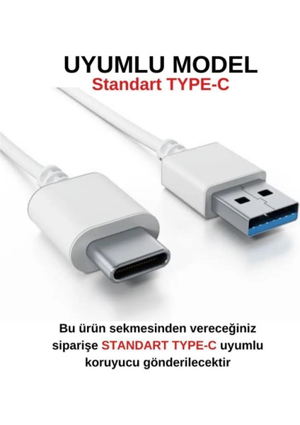 Kablo Ucu Koruyucu Type-C Ile Uyumlu Silikon Koruyucu Kılıf Siyah