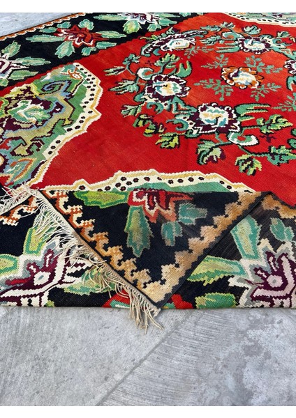 230X322 cm Türk Büyük Boy Halı, Harika Yeşil ve Kırmızı Renkli Çiçek Desenli Kilim, Büyük Salon ve Ofis Için El Dokuma Yün Halı indirimleri