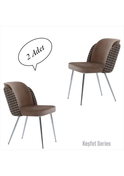 Keşfet Series Sandalye , 2 Adet , Mutfak , Oturma Odası, Salon, Metal Ayak , Çok Amaçlı
