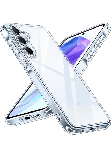 Samsung Galaxy M34 Kılıf Kamera Çıkıntılı Korumalı Renksiz Yumuşak Şeffaf Silikon Kapak
