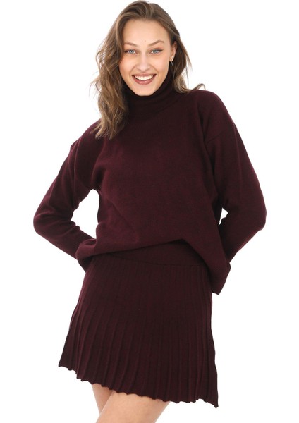 Kazak Etek Triko Takım-Bordo