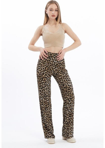 Extra Yumuşak Uzun Viskon Pantolon Home&outdoor-Leopar