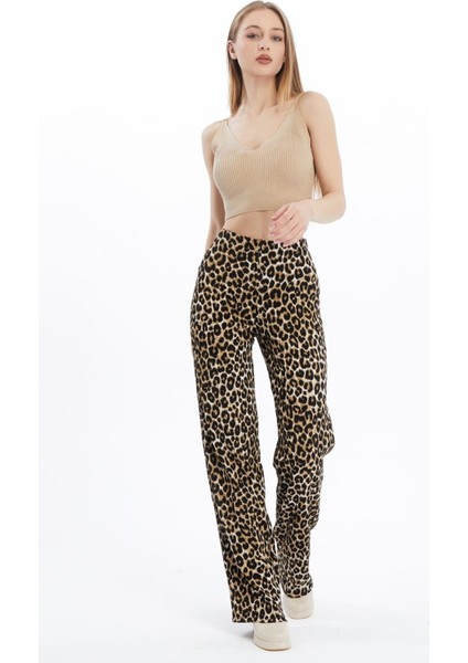 Extra Yumuşak Uzun Viskon Pantolon Home&outdoor-Leopar modelleri