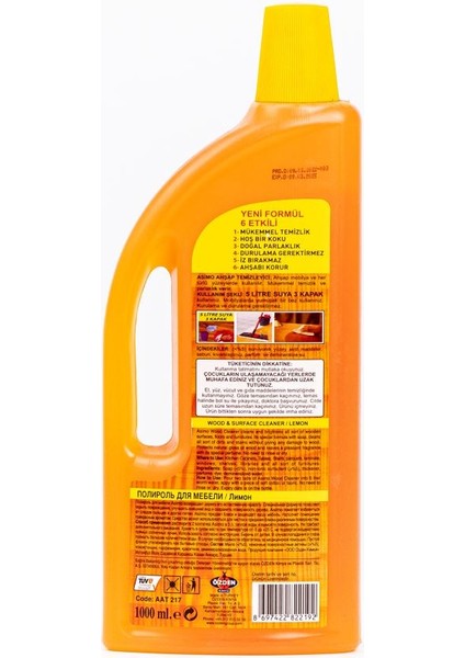 Ahşap Temizleyici 1000 ml Limon