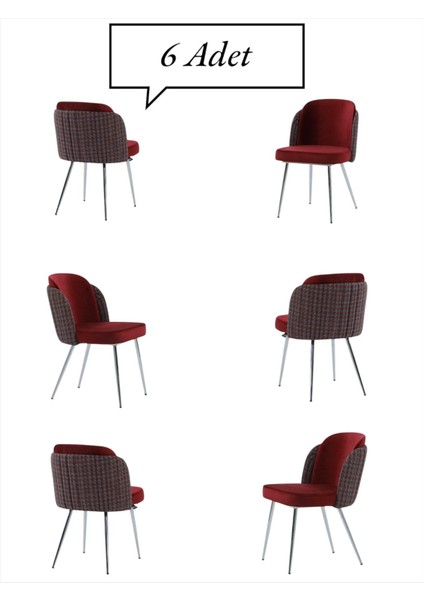 Keşfet Series Sandalye , 6 Adet , Mutfak , Oturma Odası, Salon, Metal Ayak , Çok Amaçlı