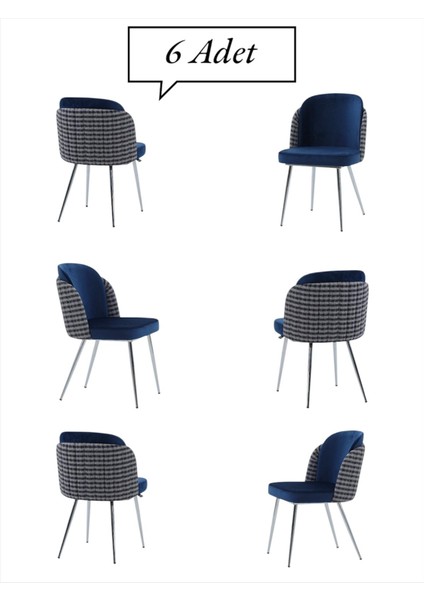 Keşfet Series Sandalye , 6 Adet , Mutfak , Oturma Odası, Salon, Metal Ayak , Çok Amaçlı