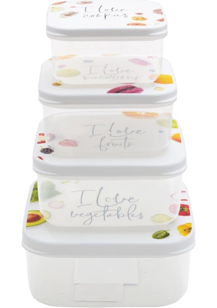 Funbox 4'lü Saklama Kabı Seti - I Love Foods modelleri