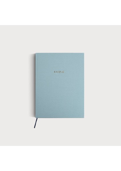 Journal - A5 Açık Mavi Keten Cilt Bezli Çizgisiz Düz Defter