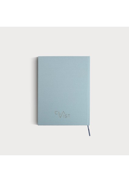 Journal - A5 Açık Mavi Keten Cilt Bezli Çizgisiz Düz Defter