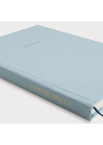 Journal - A5 Açık Mavi Keten Cilt Bezli Çizgisiz Düz Defter