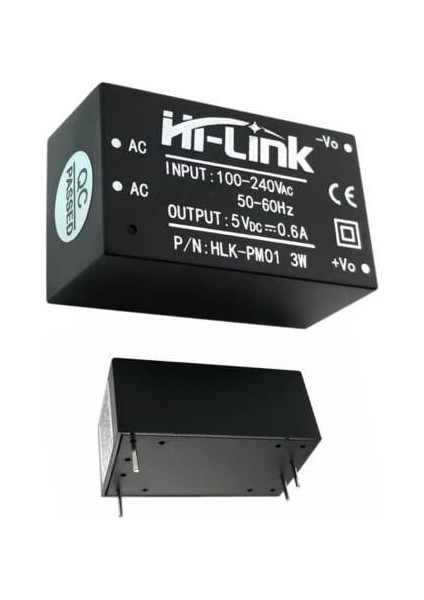 220VAC-5VDC 600MA 3W Voltaj Dönüştürücü Güç Kaynağı HLK-PM01