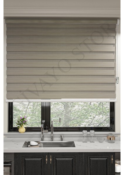 Sütlü Kahve Ithal Bambu Etek Dilimsiz Stor Zebra Perde fırsatları