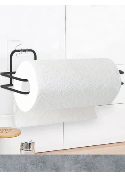 Kendiliğinden Yapışkanlı Krom Paslanmaz Metal Havlu Kağıtlık Aparatı