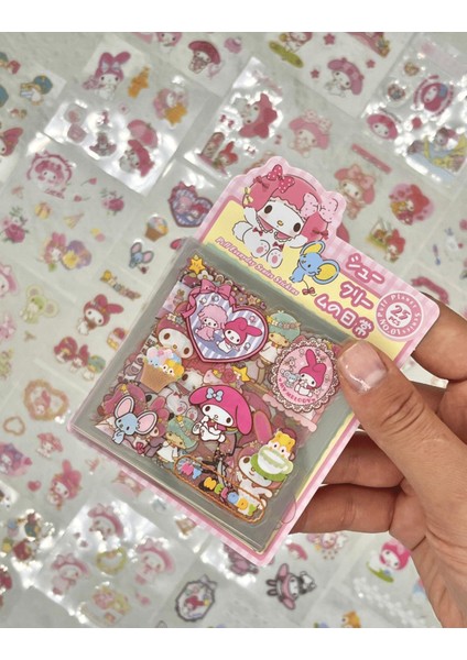 Sanrio Karakter My Melody 25 Yaprak 200 Adet Pet Sticker Set Pembe Paket/Su Geçirmez/Etiket/Çıkartma