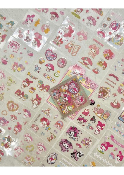 Sanrio Karakter My Melody 25 Yaprak 200 Adet Pet Sticker Set Pembe Paket/Su Geçirmez/Etiket/Çıkartma fiyatları
