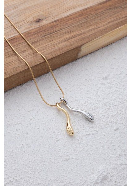 By Florya Jewelry Çelik 24 Sayılı Kolye Kararmaz Sarmal Kolye Çift Renkli 45 cm fiyatları