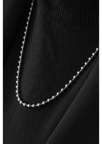 By Florya Jewelry Çelik Top Dorika Zincir Kolye Top Boncuk Zincir 3 mm Kombinlik modelleri