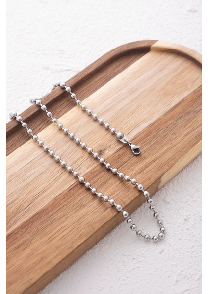 By Florya Jewelry Çelik Top Dorika Zincir Kolye Top Boncuk Zincir 3 mm Kombinlik fırsatları