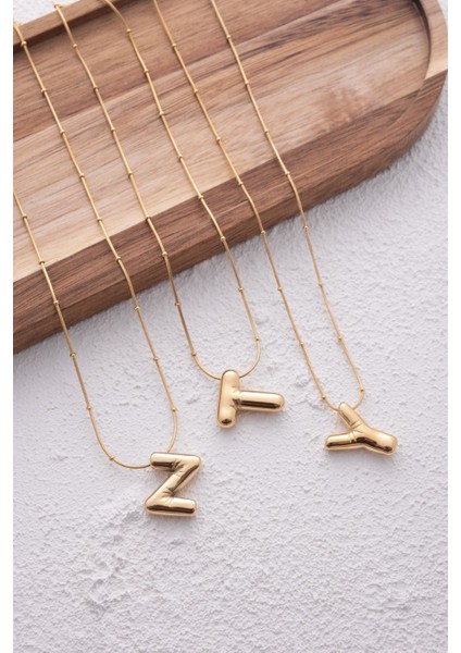 By Florya Jewelry Çelik Harfli "t" Bubble Balon Kolye Balık Sırtı Toplu Zincir T Harfi 45 cm fiyatları