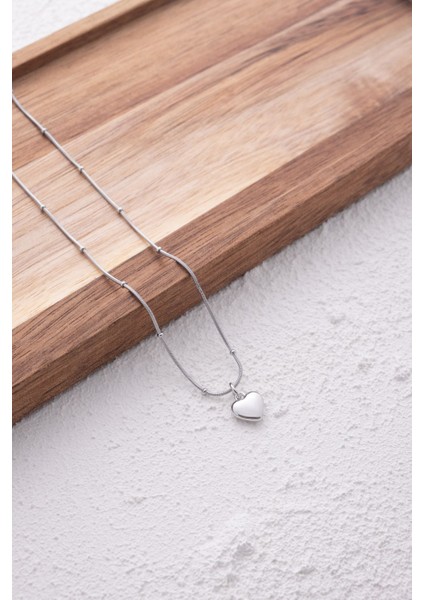 By Florya Jewelry Çelik Kalp Kolye Oval Kenarlı İnce Toplu Balık Sırtı Zincirli Kararmaz 45 cm fiyatları
