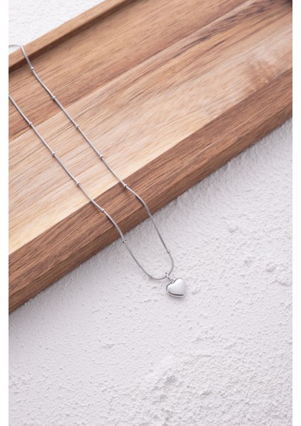 By Florya Jewelry Çelik Kalp Kolye Oval Kenarlı İnce Toplu Balık Sırtı Zincirli Kararmaz 45 cm fırsatları