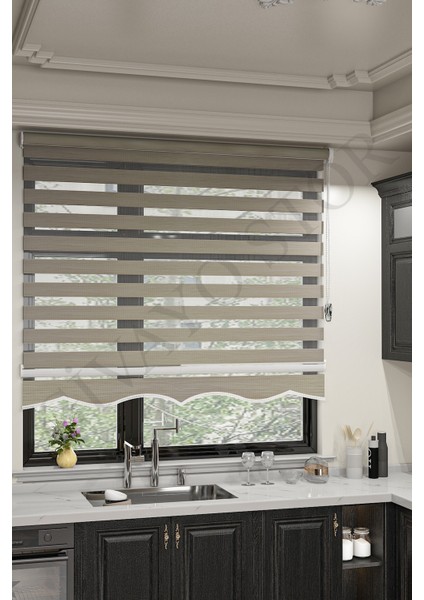 Sütlü Kahve Ithal Bambu Etek Dilimli Stor Zebra Perde