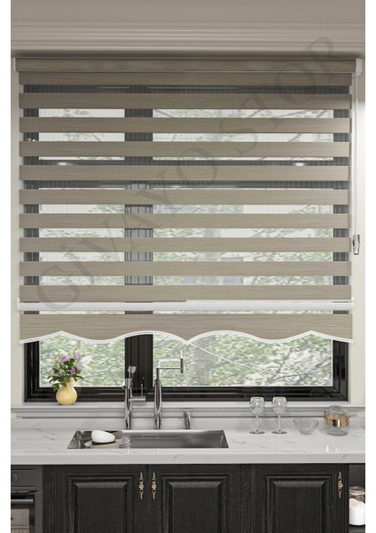 Sütlü Kahve Ithal Bambu Etek Dilimli Stor Zebra Perde fiyatları