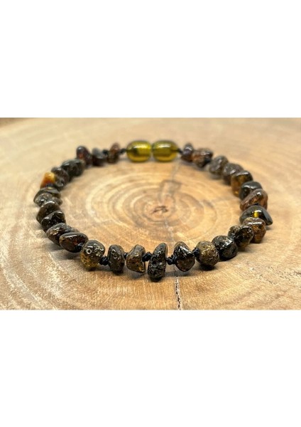 Damla Kehribar Antik Yeşil Yetişkin Bileklik fırsatları