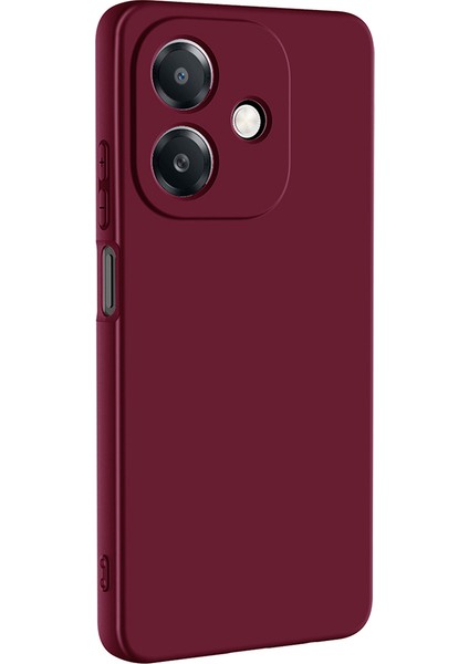 Oppo A3 Uyumlu Kılıf Lansman Içi Kadife Silikon Mürdüm + Ekran Koruyucu