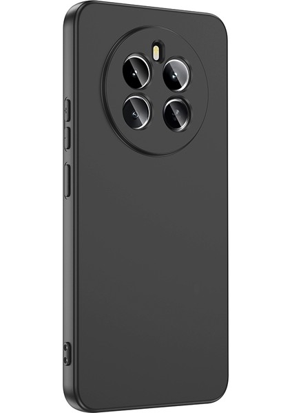 Realme 12 4g Uyumlu Kılıf Lansman Içi Kadife Silikon Siyah