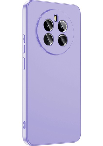 Realme 12 4g Uyumlu Kılıf Lansman Içi Kadife Silikon Lila
