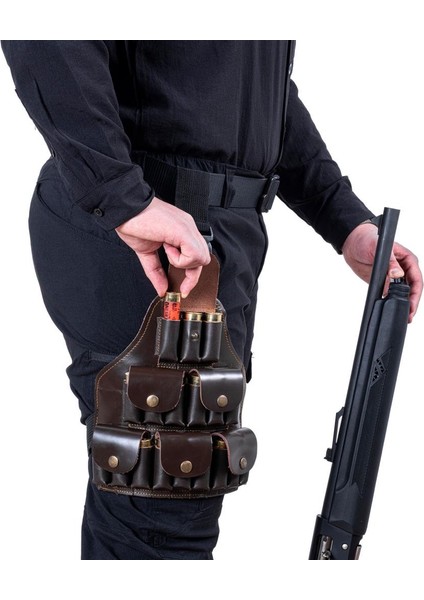 Deri Bacak Fişekliği - Savage - Kahve - 18'li fırsatları