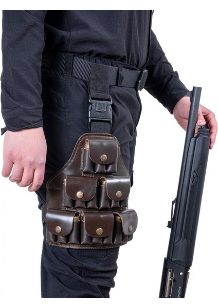 Deri Bacak Fişekliği - Savage - Kahve - 18'li indirimleri