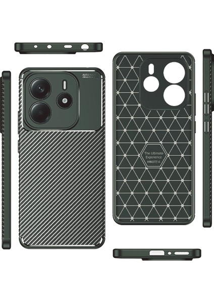 Xiaomi Redmi Note 14 Uyumlu Kılıf Negro Karbon Desen Yeşil + Ekran Koruyucu fiyatları