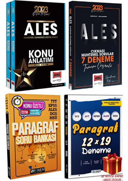 ALES Konu Anlatım+ALES 7 Deneme+Panem Paragraf Soru B+Paragraf D