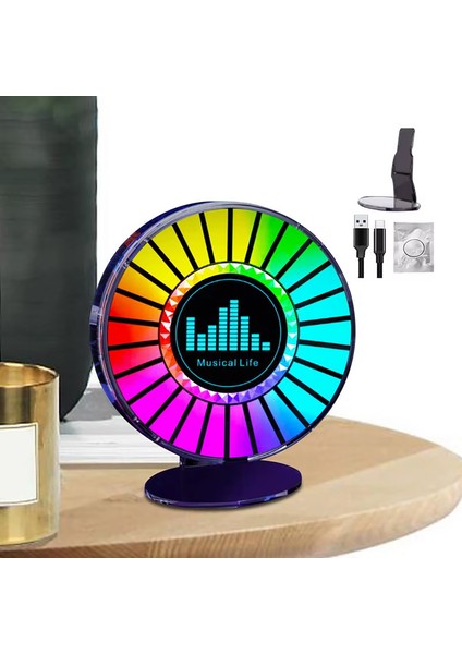 Rgb Sese Duyarlı Şarjlı Disko LED Oto Koku Hazneli - USB Güçlü LED Ortam Müzik Ritim Aydınlatması