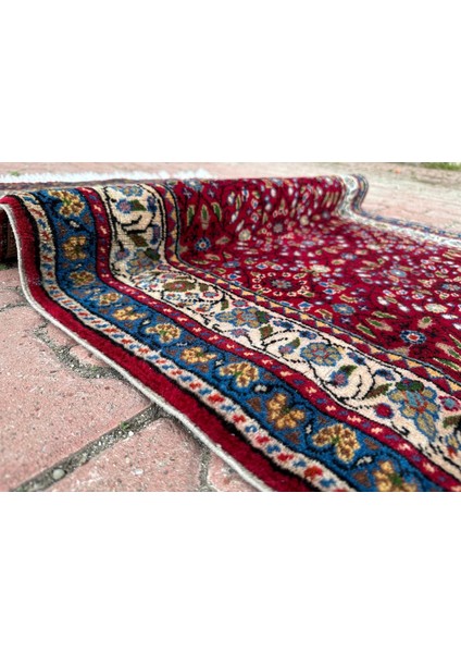 90 x 128 cm Türk Halı, El Dokuma Harika Kondisyonlu Yün Halı, Nostaljik Kilim, Çiçek Desenli Kayseri Halısı