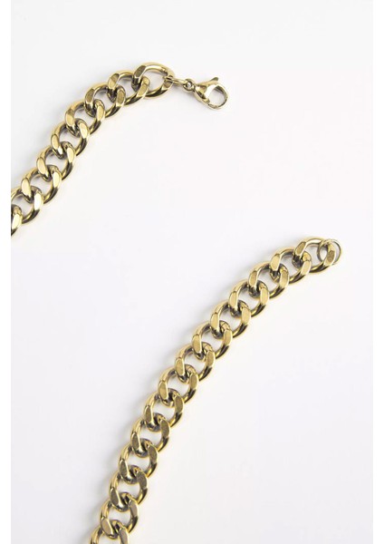 Gold Rengi Basic Kalın Erkek Zincir Kolye modelleri