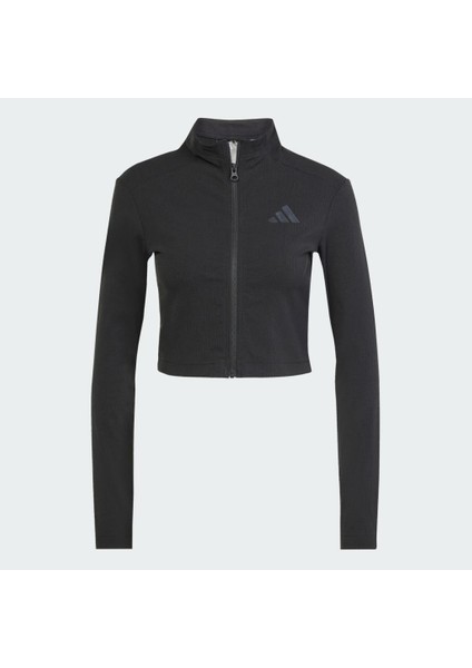 W Lng Rib Ls Kadın Fitili Fermuarlı Sweatshirt Siyah JJ1226 indirimleri