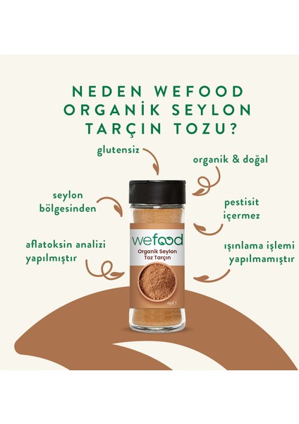 Organik Seylon Tarçın Tozu 45 gr 8682392174396