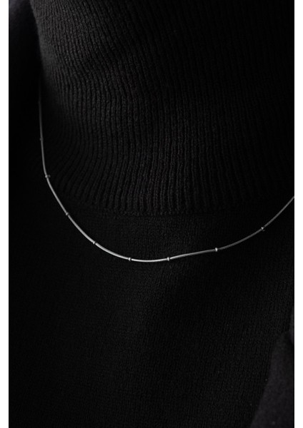 By Florya Jewelry Çelik Topçuklu İnce Balık Sırtı Yılan Zincir Kolye İnce İtalyan Zinciri 1 mm Zarif Minimal Kombinlik fırsatları